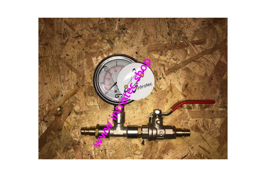 Inflation valve, pressure gauge and 7.2 M/M connections