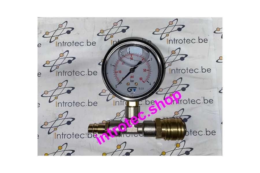 Inflation valve, pressure gauge and 7.2 M/F connections