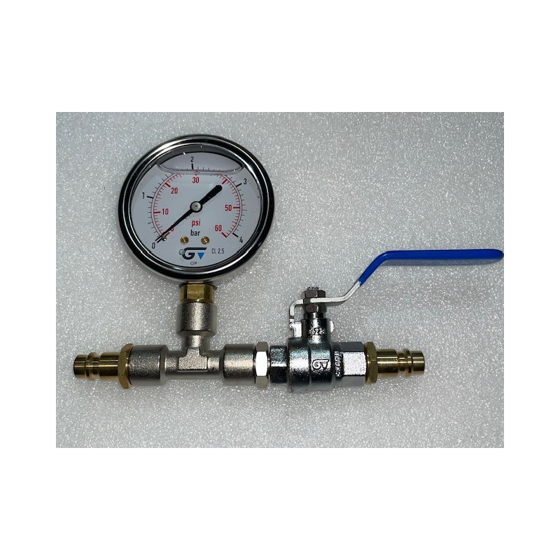 Inflation valve, pressure gauge and 7.2 M/M connections